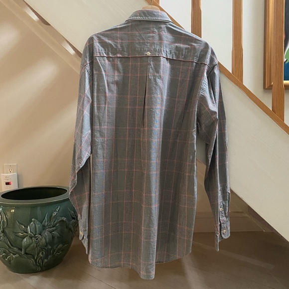 TOMMY HILFIGER Men’s Glen Plaid Shirt, Size Large - Picture 5 of 17